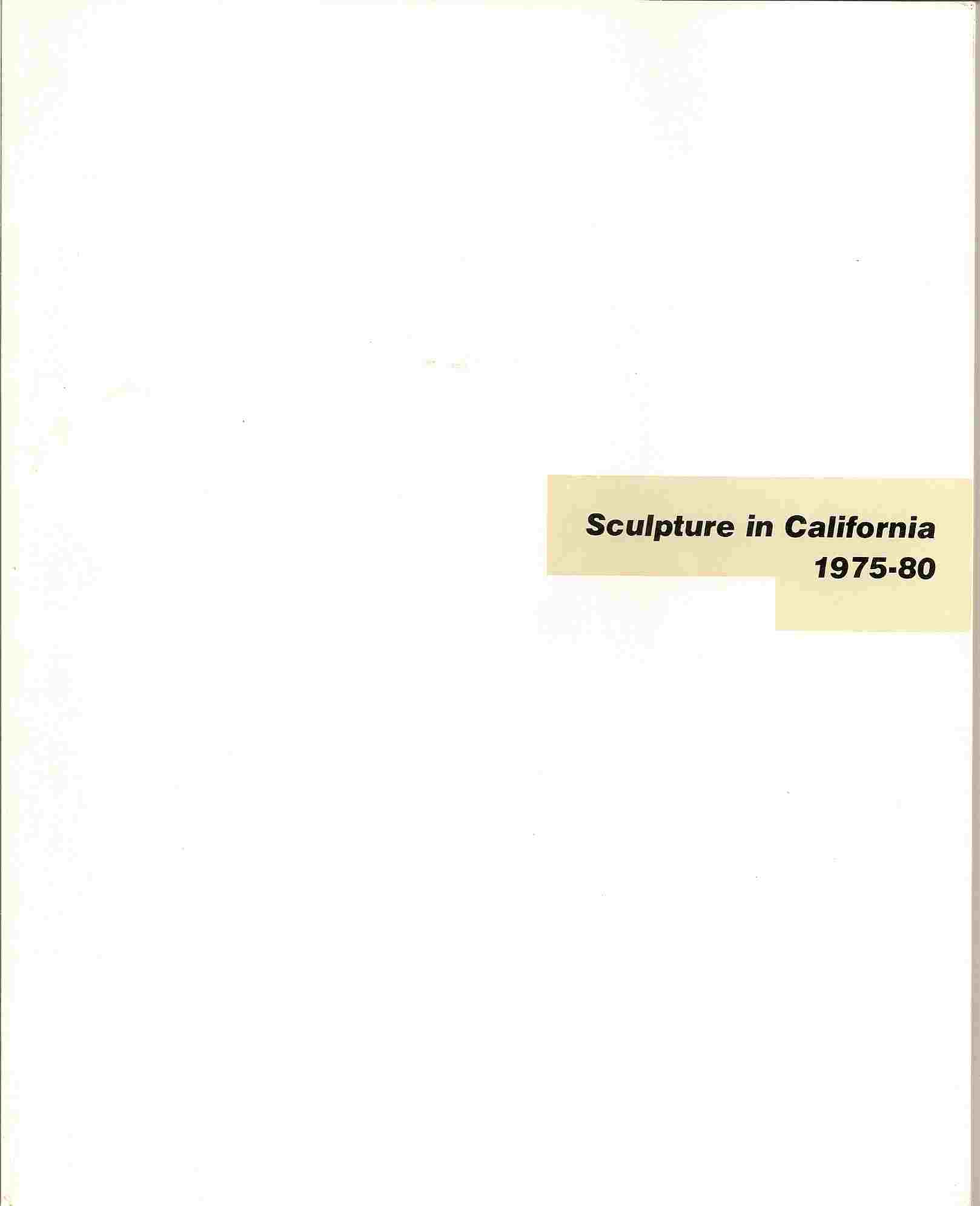 Image for SCULPTURE IN CALIFORNIA 1975-1980