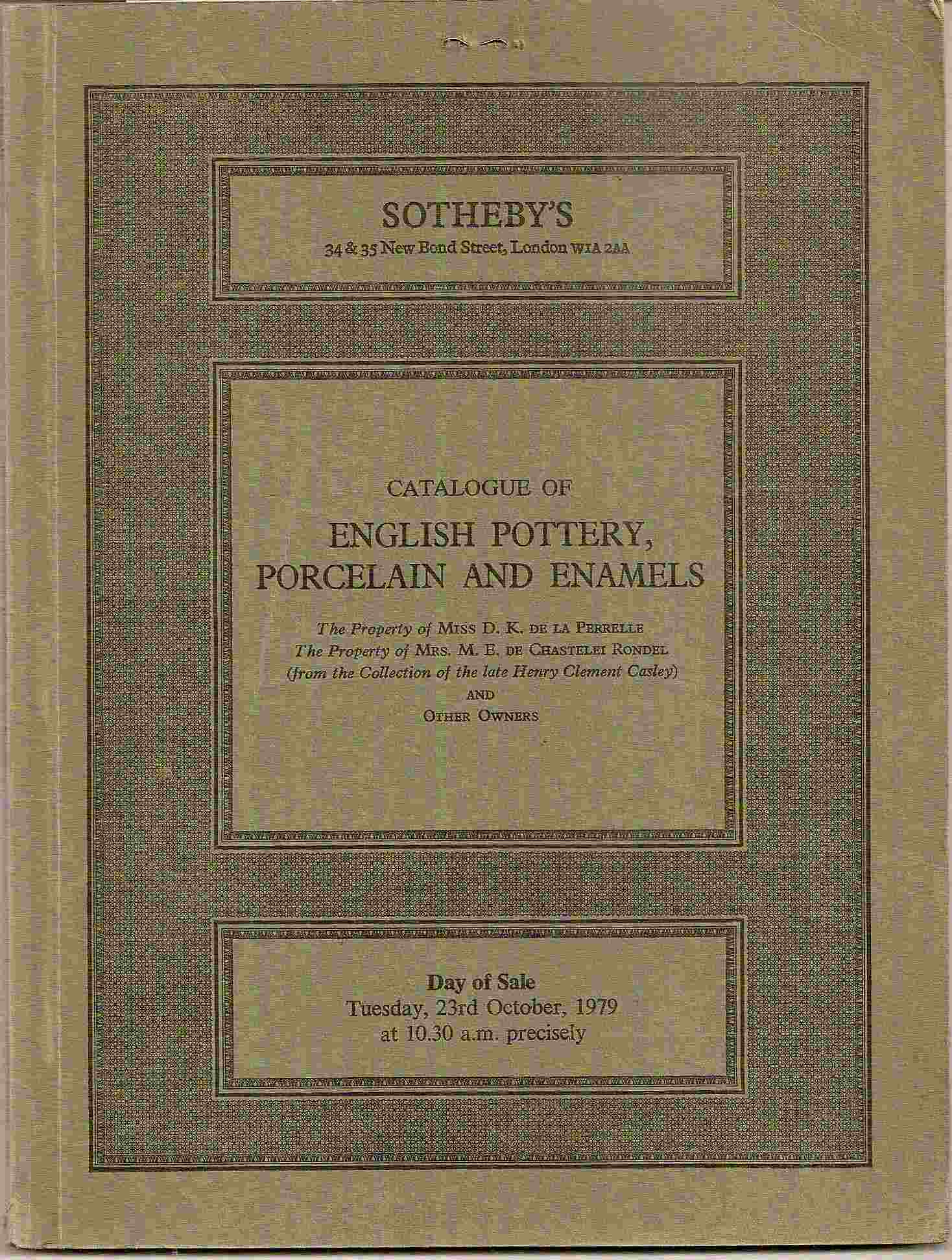 Image for Catalogue of ENGLISH POTTERY, PORCELAIN & ENAMELS