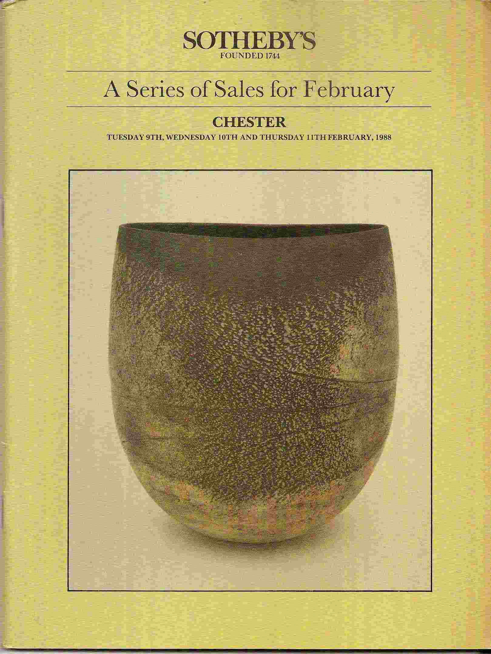 Image for A SERIES OF SALES FOR FEBRUARY - CHESTER Tuesday 9th, Wednesday 10th & Thursday 11th February, 1988