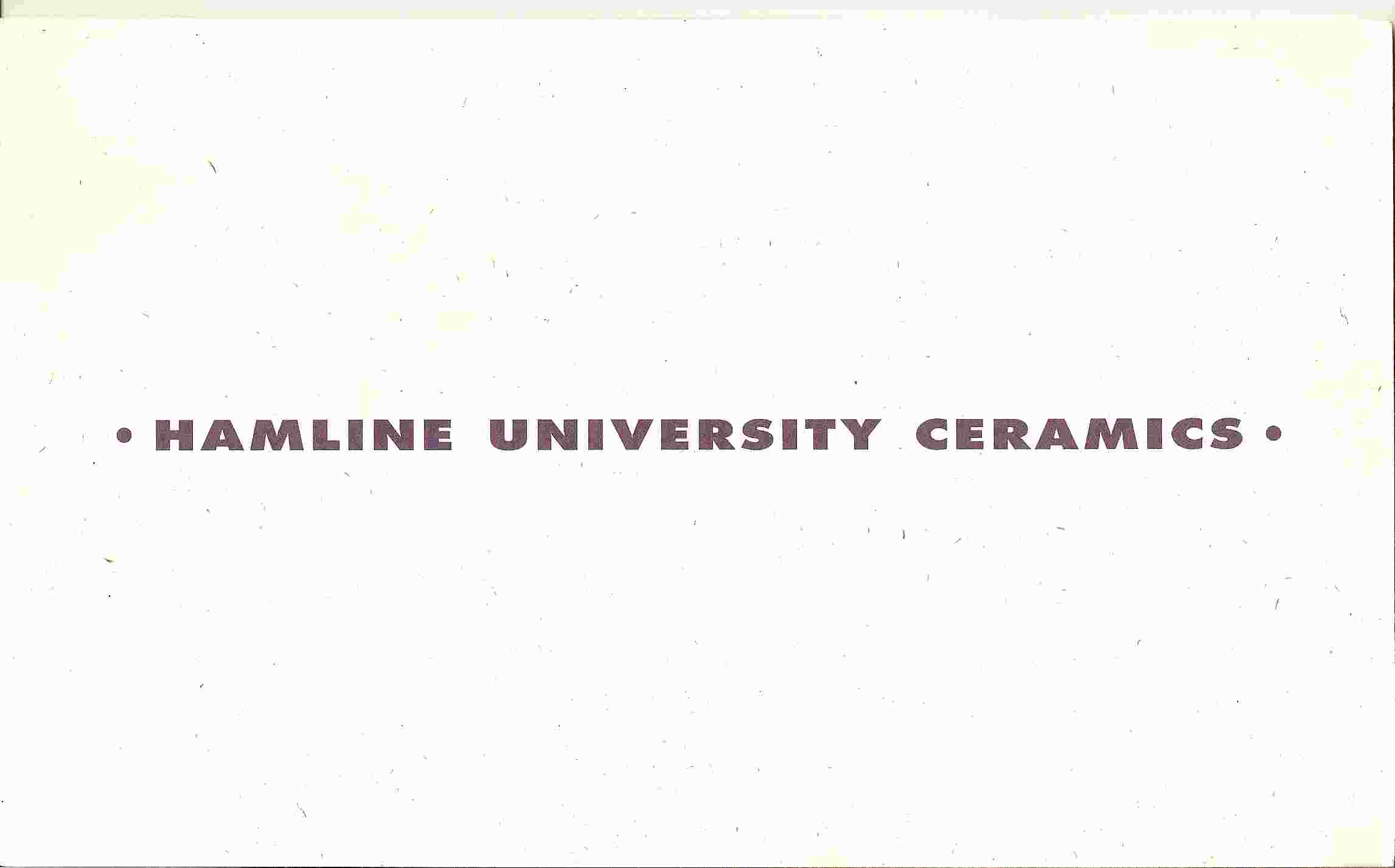 Image for HAMLINE UNIVERSITY CERAMICS