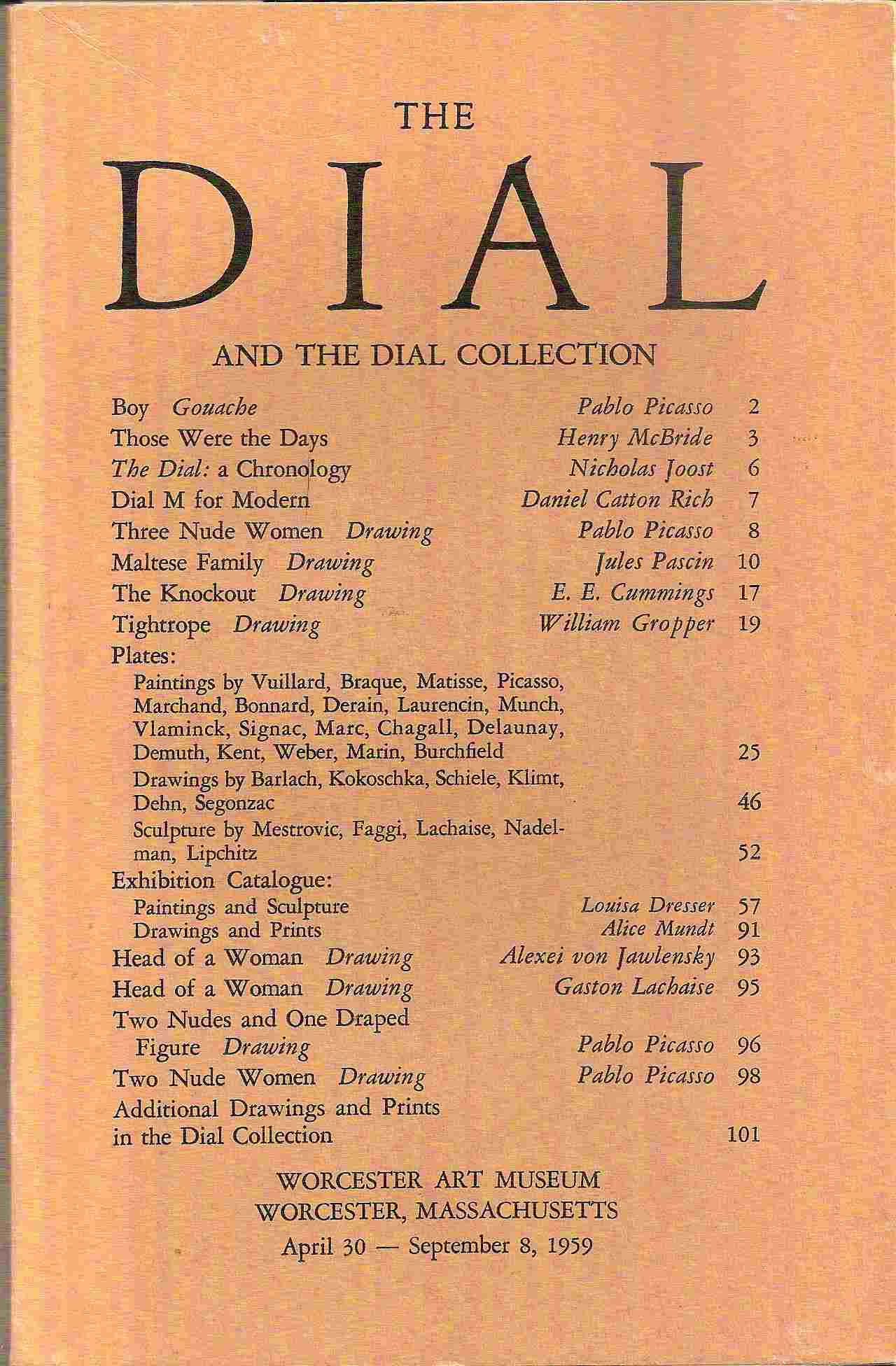 Image for April 30 - September 8, 1959; THE DIAL AND THE DIAL COLLECTION