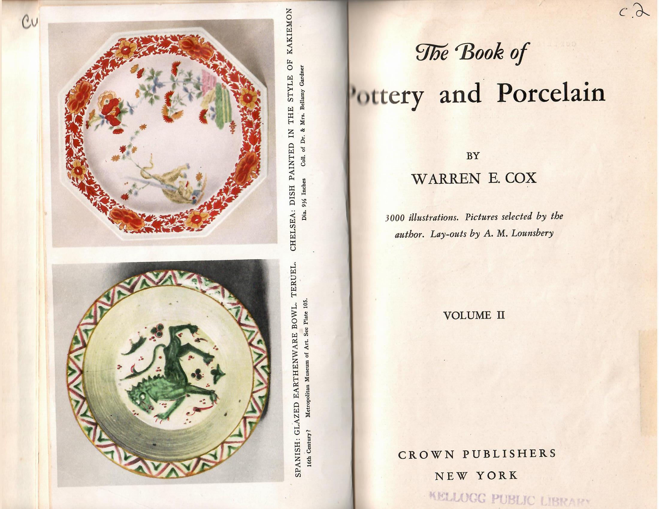 Image for Volume Two; BOOK OF POTTERY & PORCELAIN