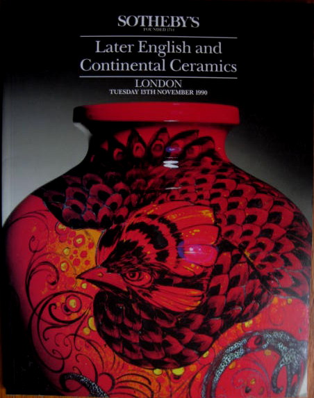 Image for Tuesday, 13th November 1990; LATER ENGLISH & CONTINENTAL CERAMICS