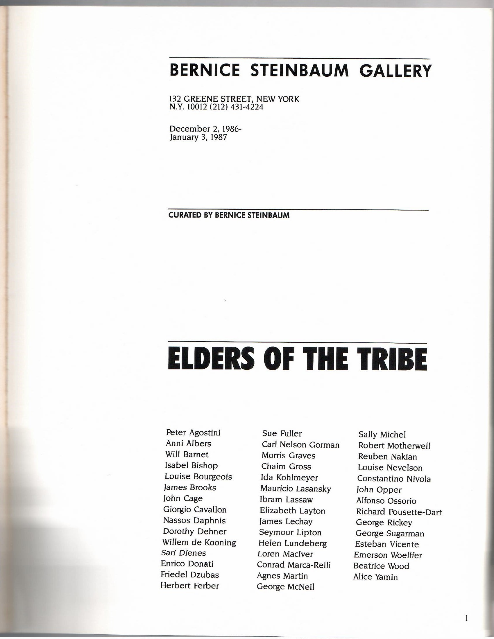 Image for December 2, 1986 - January 3, 1987; ELDERS OF THE TRIBE